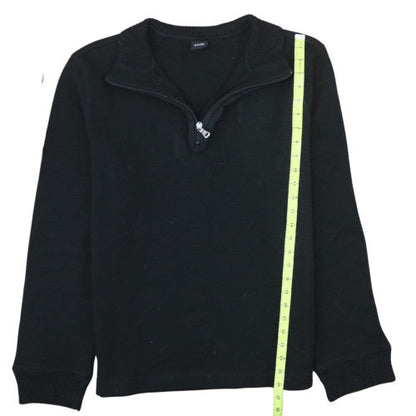 Hugo Boss Men's Black XL 1/4 Zip Cotton Knit Jumper