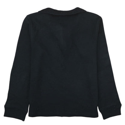 Hugo Boss Men's Black XL 1/4 Zip Cotton Knit Jumper