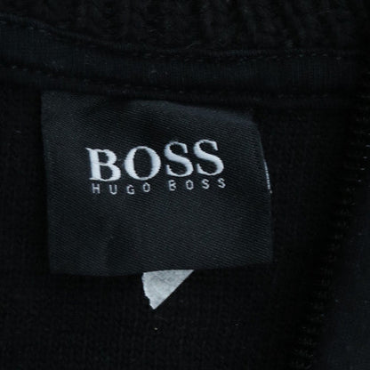 Hugo Boss Men's Black XL 1/4 Zip Cotton Knit Jumper