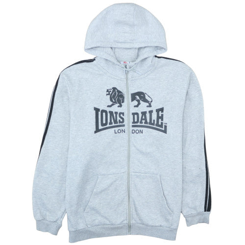 Lonsdale Men's Grey Full Zip Hoodie 2XL Sports Fleece