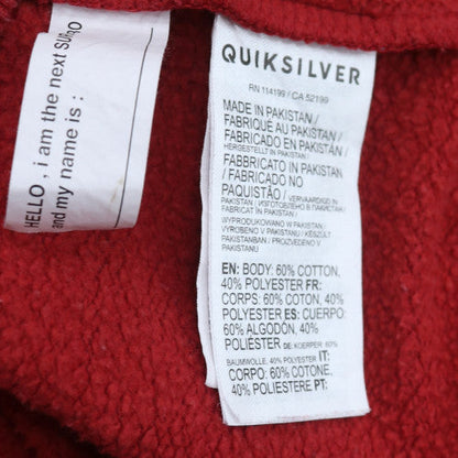 Quiksilver Mens Red Full Zip Fleece Hoodie XL
