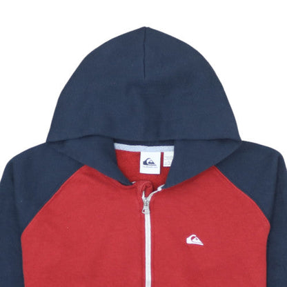 Quiksilver Mens Red Full Zip Fleece Hoodie XL