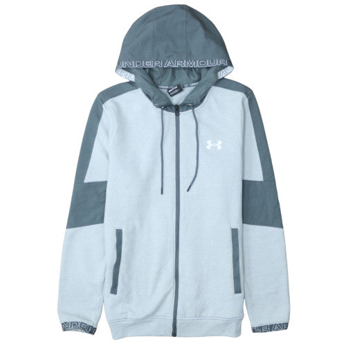Under Armour Men's Grey Small Full Zip Hoodie with Logo Detailing