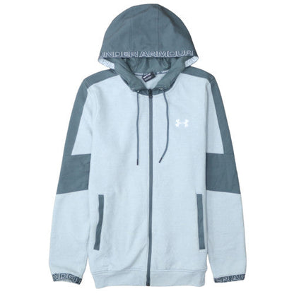Under Armour Men's Grey Small Full Zip Hoodie with Logo Detailing