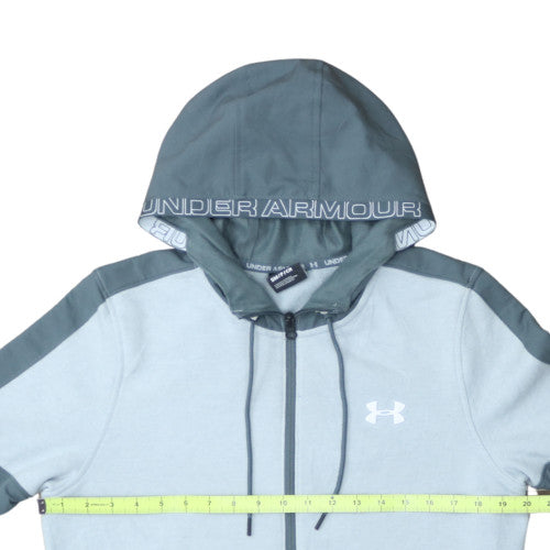 Under Armour Men's Grey Small Full Zip Hoodie with Logo Detailing