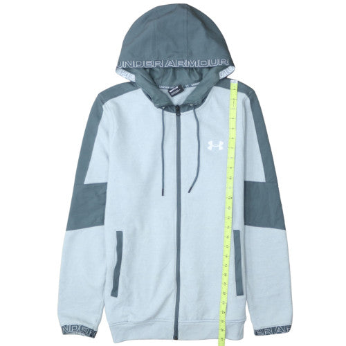 Under Armour Men's Grey Small Full Zip Hoodie with Logo Detailing