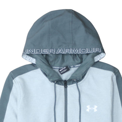 Under Armour Men's Grey Small Full Zip Hoodie with Logo Detailing