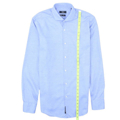 Hugo Boss Men's Blue Slim Fit Long Sleeve Button-Up Shirt Size 15.5