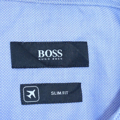 Hugo Boss Men's Blue Slim Fit Long Sleeve Button-Up Shirt Size 15.5