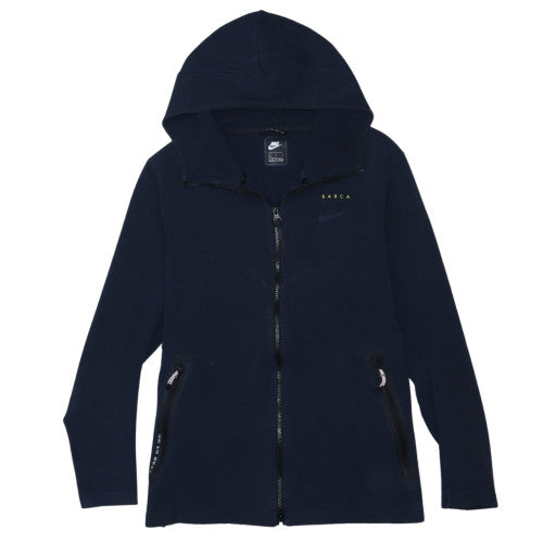 Nike Men's Navy Full Zip Hoodie L BARCA Logo Athletic Style