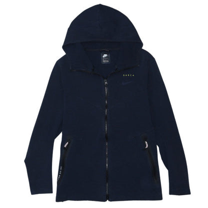 Nike Men's Navy Full Zip Hoodie L BARCA Logo Athletic Style