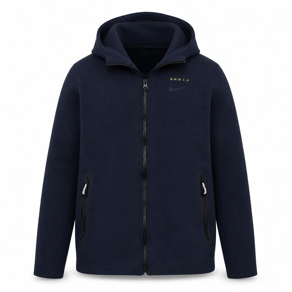 Nike Men's Navy Full Zip Hoodie L BARCA Logo Athletic Style