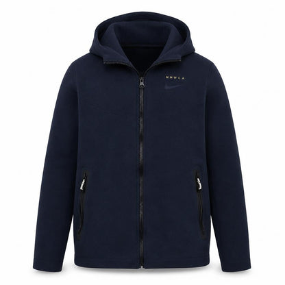 Nike Men's Navy Full Zip Hoodie L BARCA Logo Athletic Style