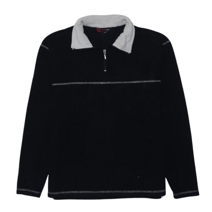 Cutting Edge Men's Black Fleece 1/4 Zip Pullover Sweatshirt L