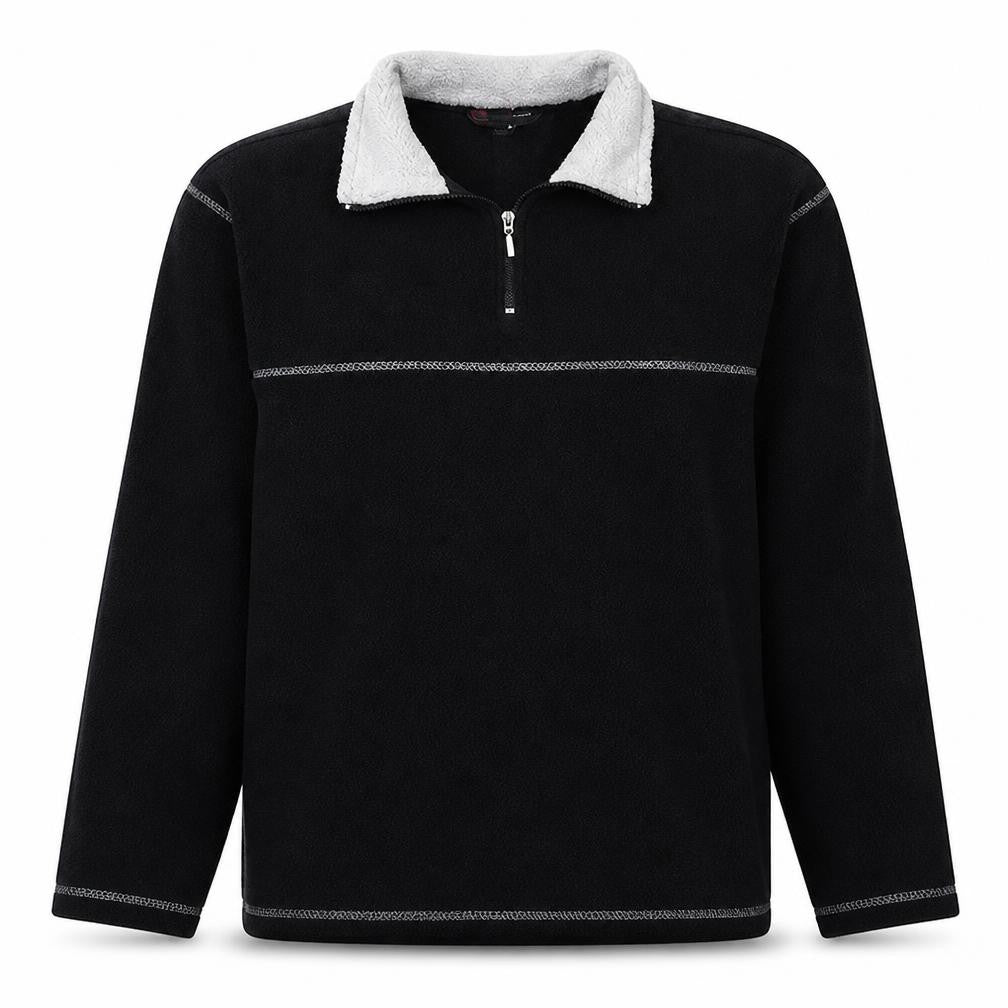 Cutting Edge Men's Black Fleece 1/4 Zip Pullover Sweatshirt L