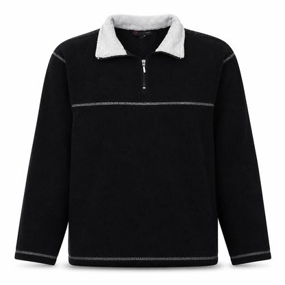 Cutting Edge Men's Black Fleece 1/4 Zip Pullover Sweatshirt L