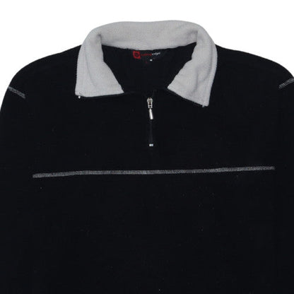 Cutting Edge Men's Black Fleece 1/4 Zip Pullover Sweatshirt L