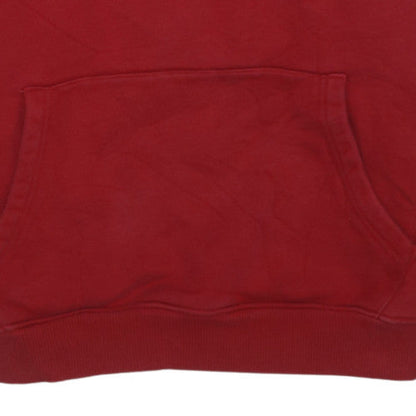 Tommy Jeans Men’s Red Pullover Hoodie M Logo Graphic Fleece