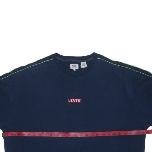 Levi's Men's Blue XL Pullover Sweatshirt Logo Crew Neck Fleece