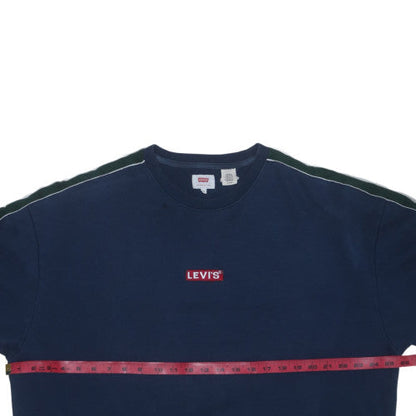 Levi's Men's Blue XL Pullover Sweatshirt Logo Crew Neck Fleece