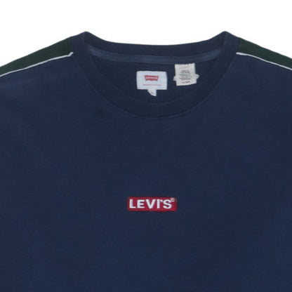 Levi's Men's Blue XL Pullover Sweatshirt Logo Crew Neck Fleece