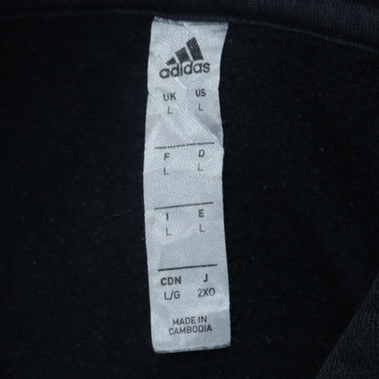 adidas Men Black Pullover Hoodie Fleece Regular Fit Size L