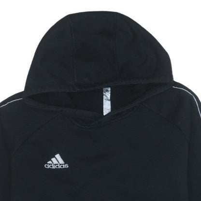 adidas Men Black Pullover Hoodie Fleece Regular Fit Size L