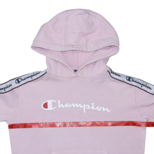 Champion Womens Pink XS Pullover Hoodie Logo Hooded Sweatshirt