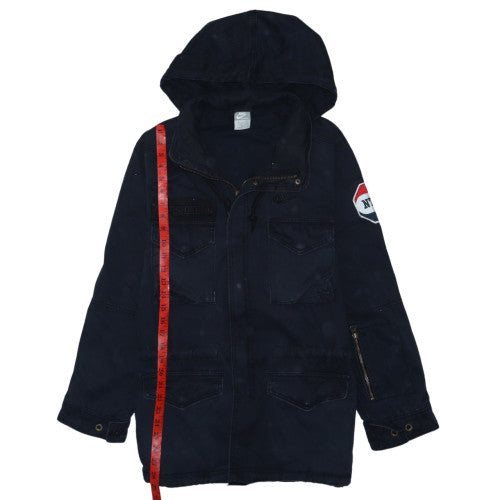 Nike Mens Navy Hooded Parka Jacket Size S Cotton Sportswear