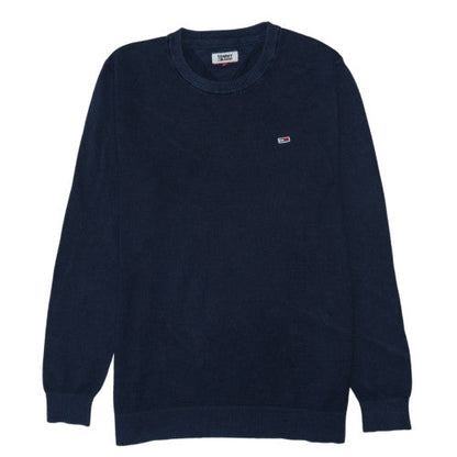 Tommy Jeans Men's Blue 2XL Cotton Crew Neck Pullover Jumper
