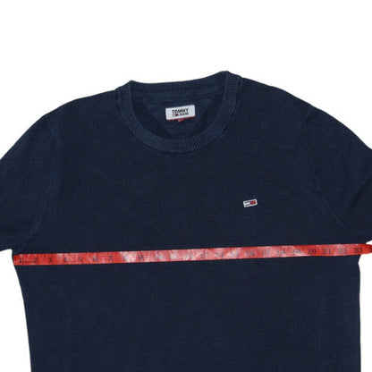 Tommy Jeans Men's Blue 2XL Cotton Crew Neck Pullover Jumper