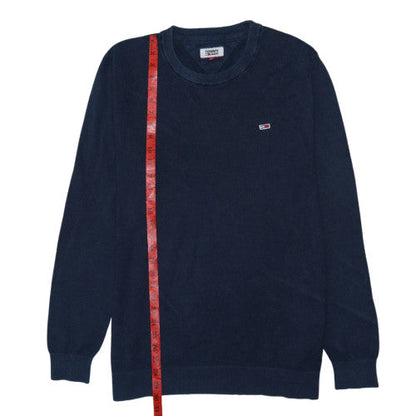 Tommy Jeans Men's Blue 2XL Cotton Crew Neck Pullover Jumper