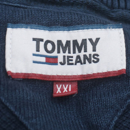 Tommy Jeans Men's Blue 2XL Cotton Crew Neck Pullover Jumper
