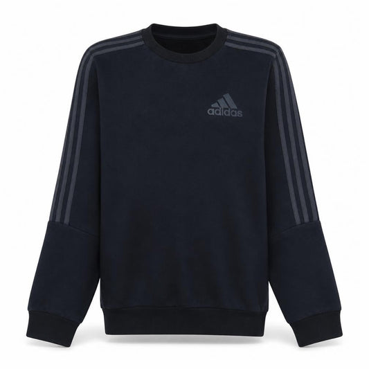 Front view of Adidas Men's Black Small Pullover Logo Sweatshirt