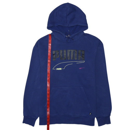 Puma Men's Blue Pullover Hoodie Medium Fleece Sportswear
