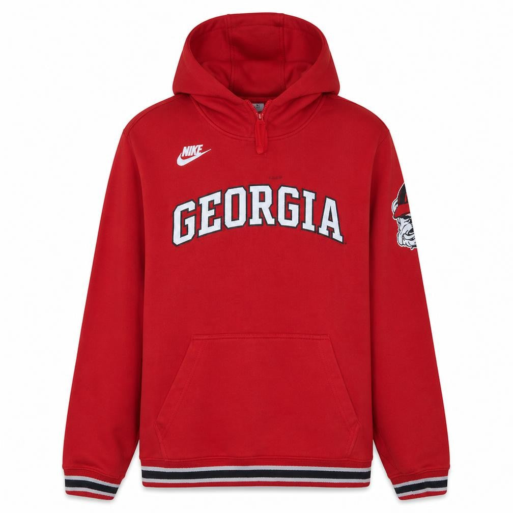 Nike Men's Red Georgia Pullover Hoodie Size L Fleece Sportswear