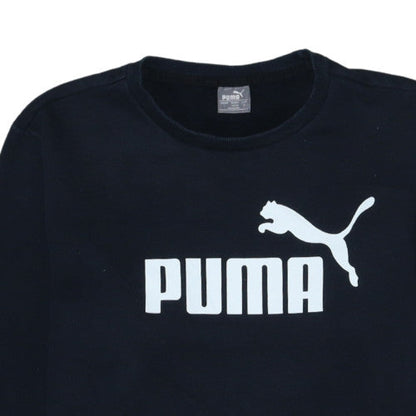 Puma Men's Black Large Pullover Crew Neck Graphic Sweatshirt