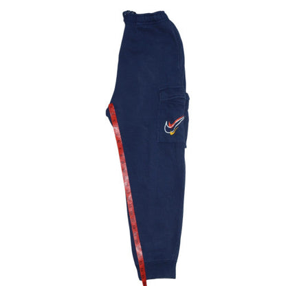 Nike Men’s Blue Cargo Jogger Sweatpants M Elastic Waist Cotton Blend