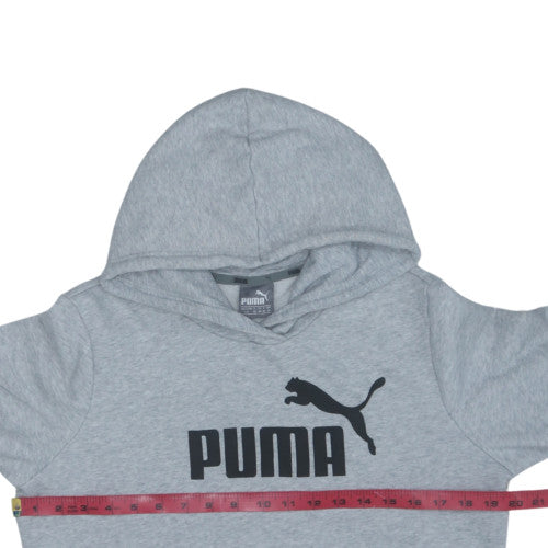 Puma Womens Grey Logo Pullover Hoodie Size 14