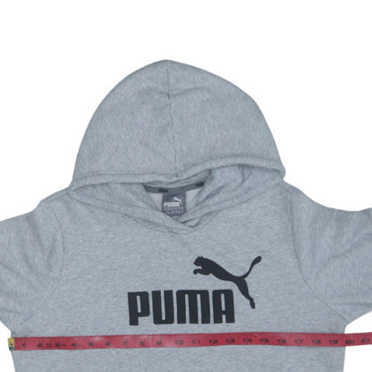 Puma Womens Grey Logo Pullover Hoodie Size 14