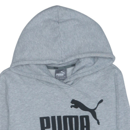 Puma Womens Grey Logo Pullover Hoodie Size 14