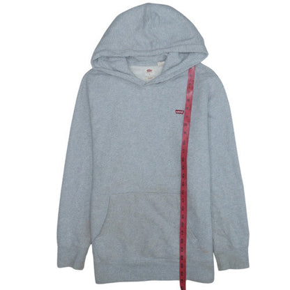 Levi's Men's Grey Pullover Hoodie Size M Regular Fit Logo Fleece