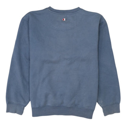 Champion Men's Blue Crew Neck Embroidered Logo Pullover Sweatshirt L