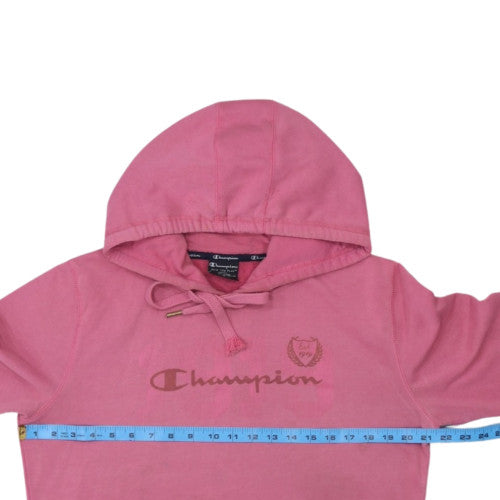 Champion Womens Pink Hoodie Size 16 Pullover Cotton Blend Logo Casual