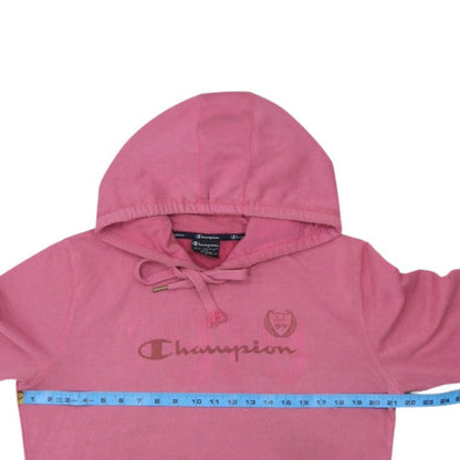 Champion Womens Pink Hoodie Size 16 Pullover Cotton Blend Logo Casual