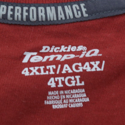 Dickies Mens Red 4XLT Performance Temp-iQ Cotton T-Shirt