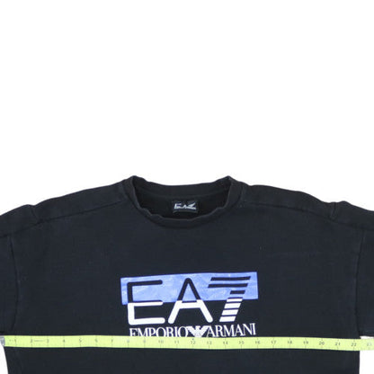 Emporio Armani EA7 Mens Black Logo Sweatshirt L Regular Fit