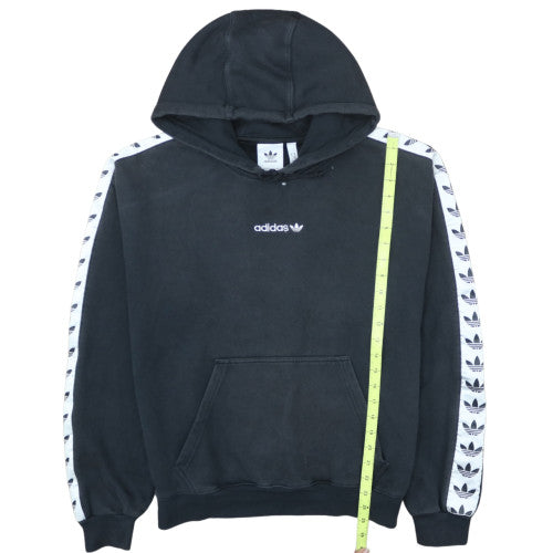 adidas Mens Black Pullover Fleece Hoodie M Sports Logo Sweatshirt