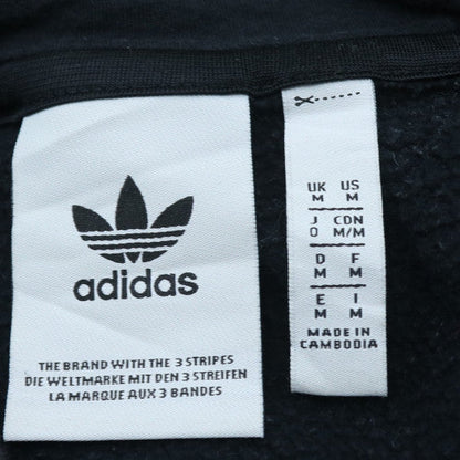 adidas Mens Black Pullover Fleece Hoodie M Sports Logo Sweatshirt