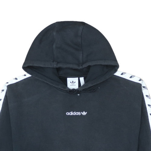adidas Mens Black Pullover Fleece Hoodie M Sports Logo Sweatshirt
